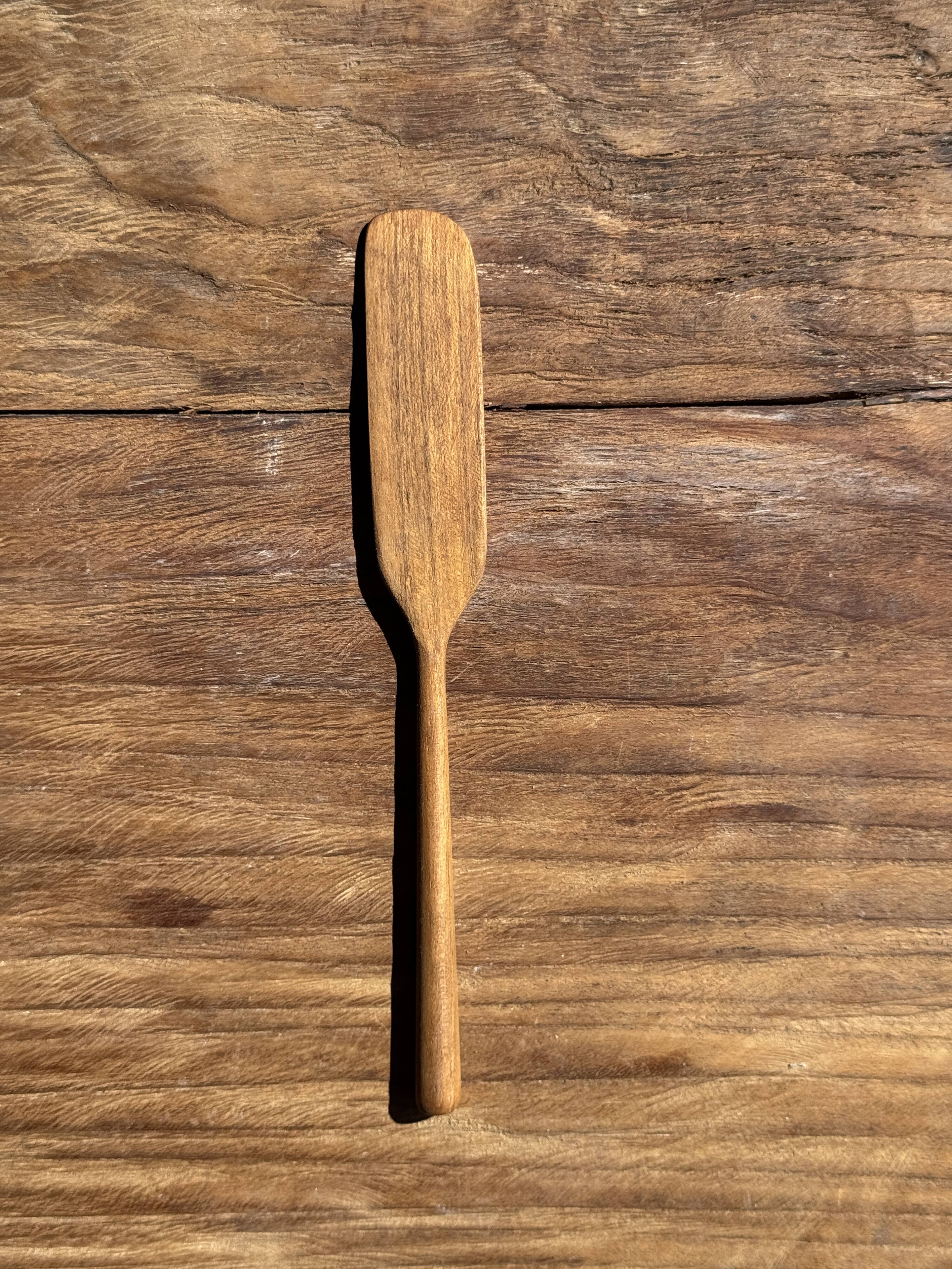 Small spatula, teak spreading knife, Indonesian monoxyle L18 l2.