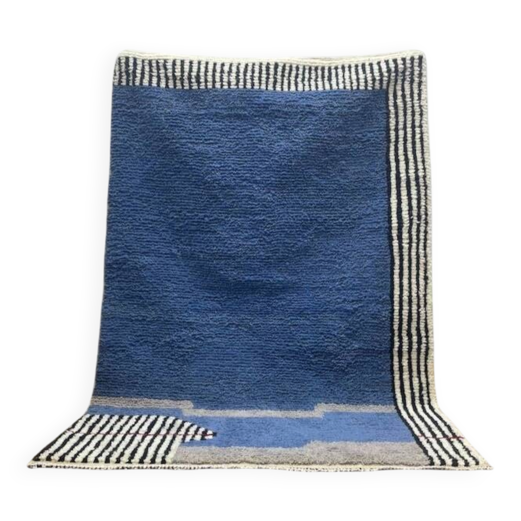 Traditional handmade Moroccan rug, blue, size 1.5/2.5 m.