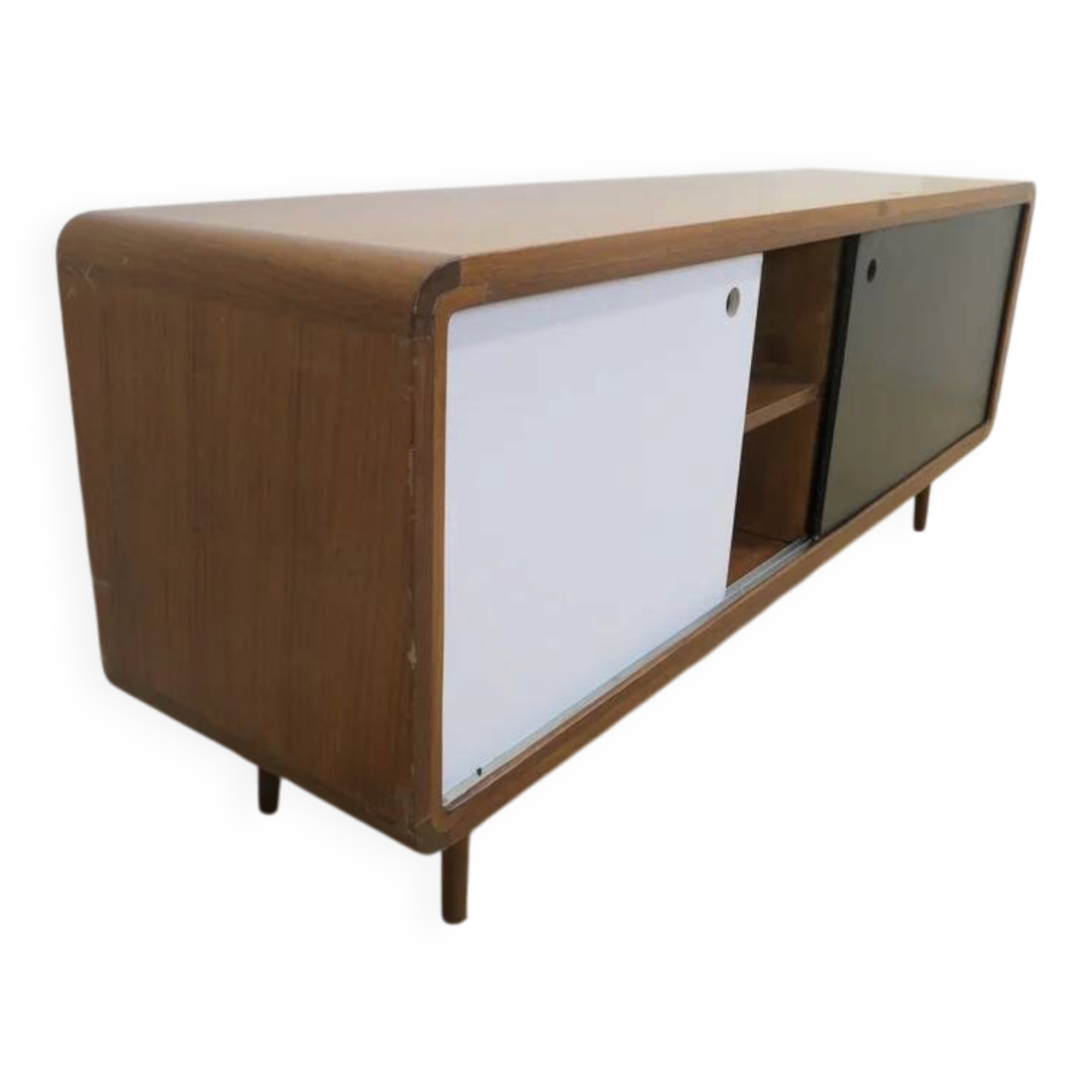 Black and white teak sideboard, 1960s