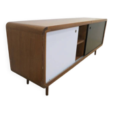 Buffet en teck noir et blanc, années 1960
