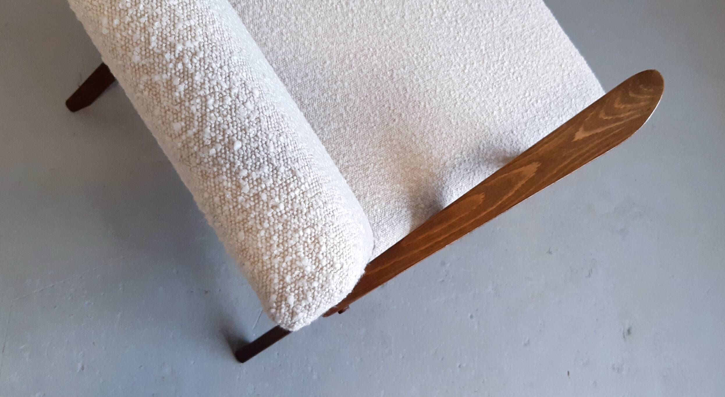 1960 model b 310 var mid century chair in ivory boucle