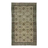 One-of-a-kind turkish handwoven vintage rug - rustic vintage charm 265x 166