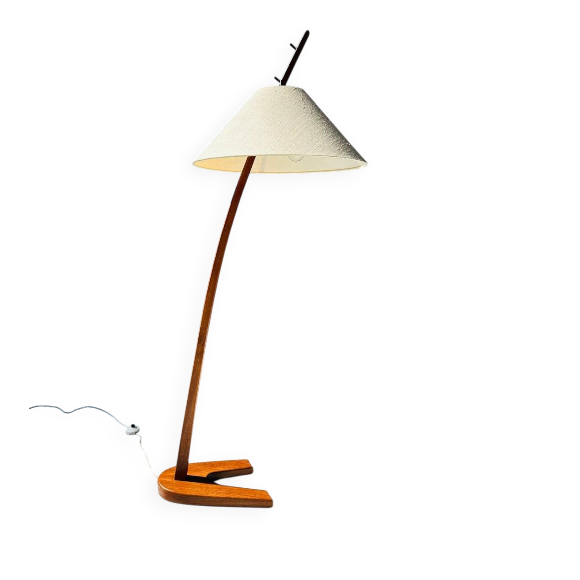 Vintage teak Dornstab floor lamp by J.T. Kalmar & A. Pöll, Austria, 1947