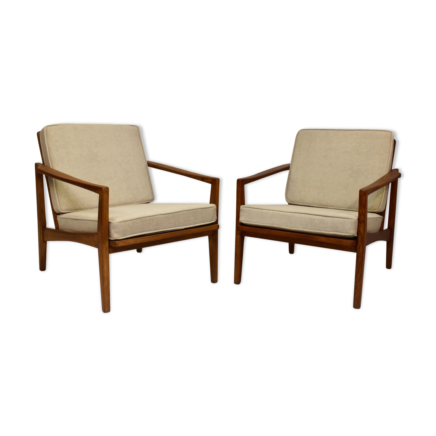 Pair of 60s Scandinavian style armchairs
