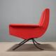 Vintage red faux leather sofa from the 1960s.