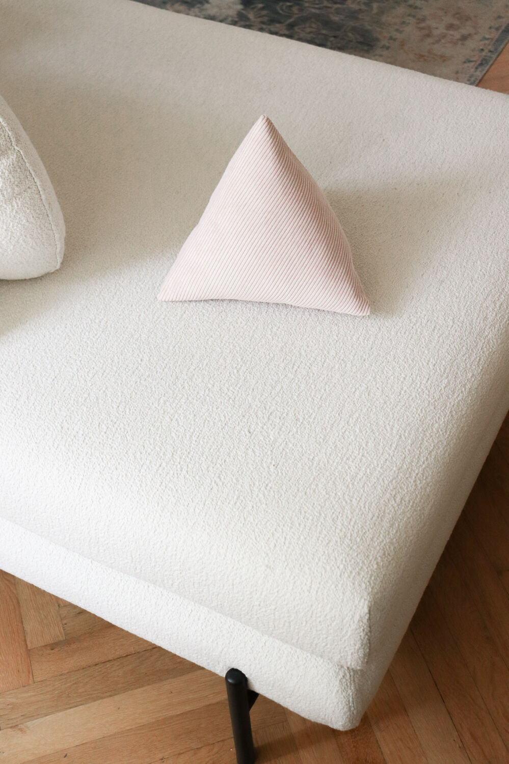 Powder pink berlingot cushion