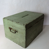 Wooden box voting urn green almond
