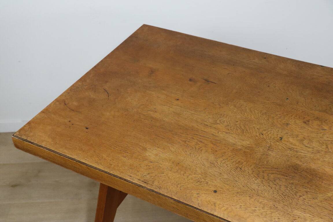 Oak dining table by René Gabriel, 1950
