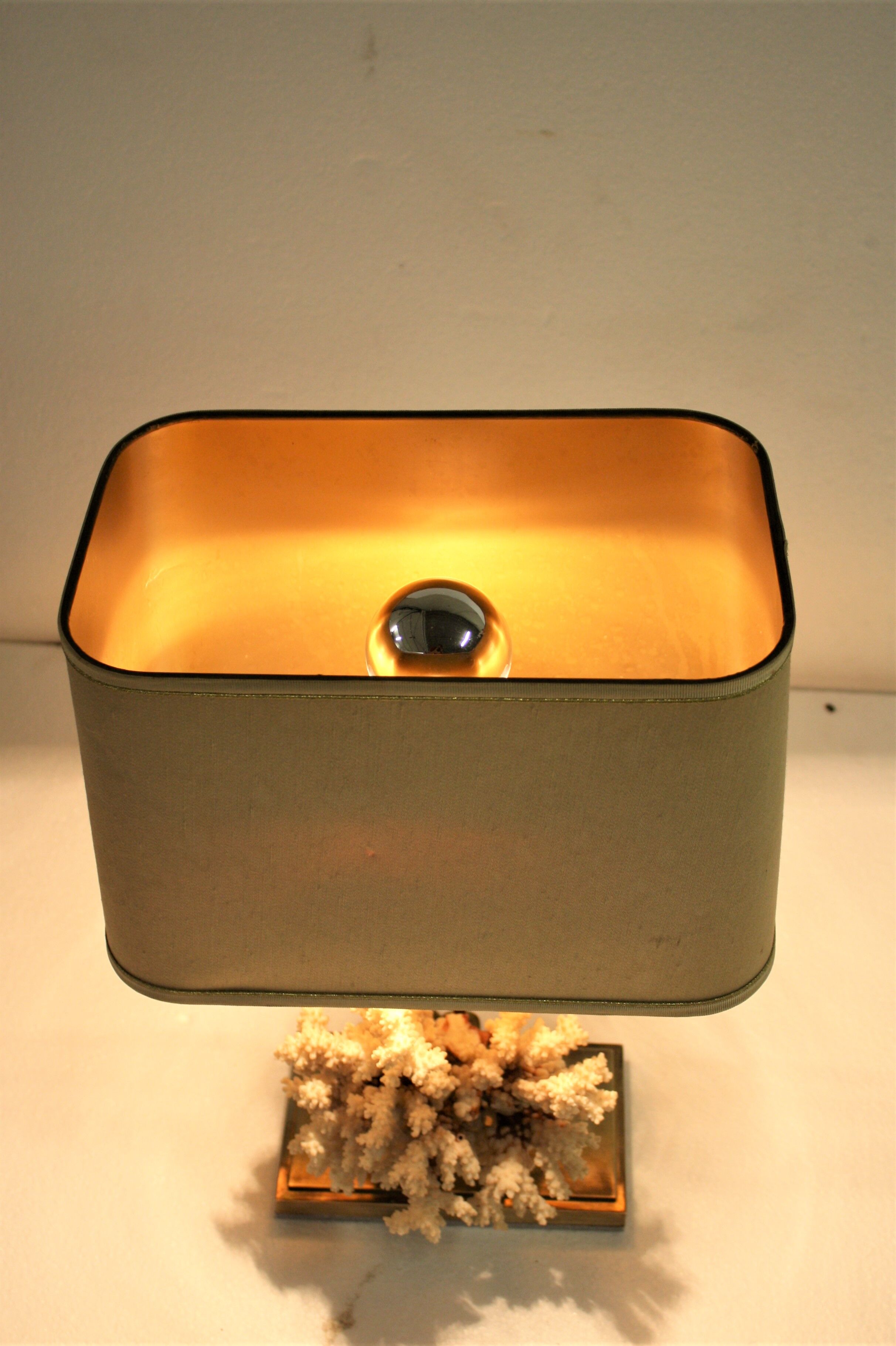 Brass coral table lamp, 1970s