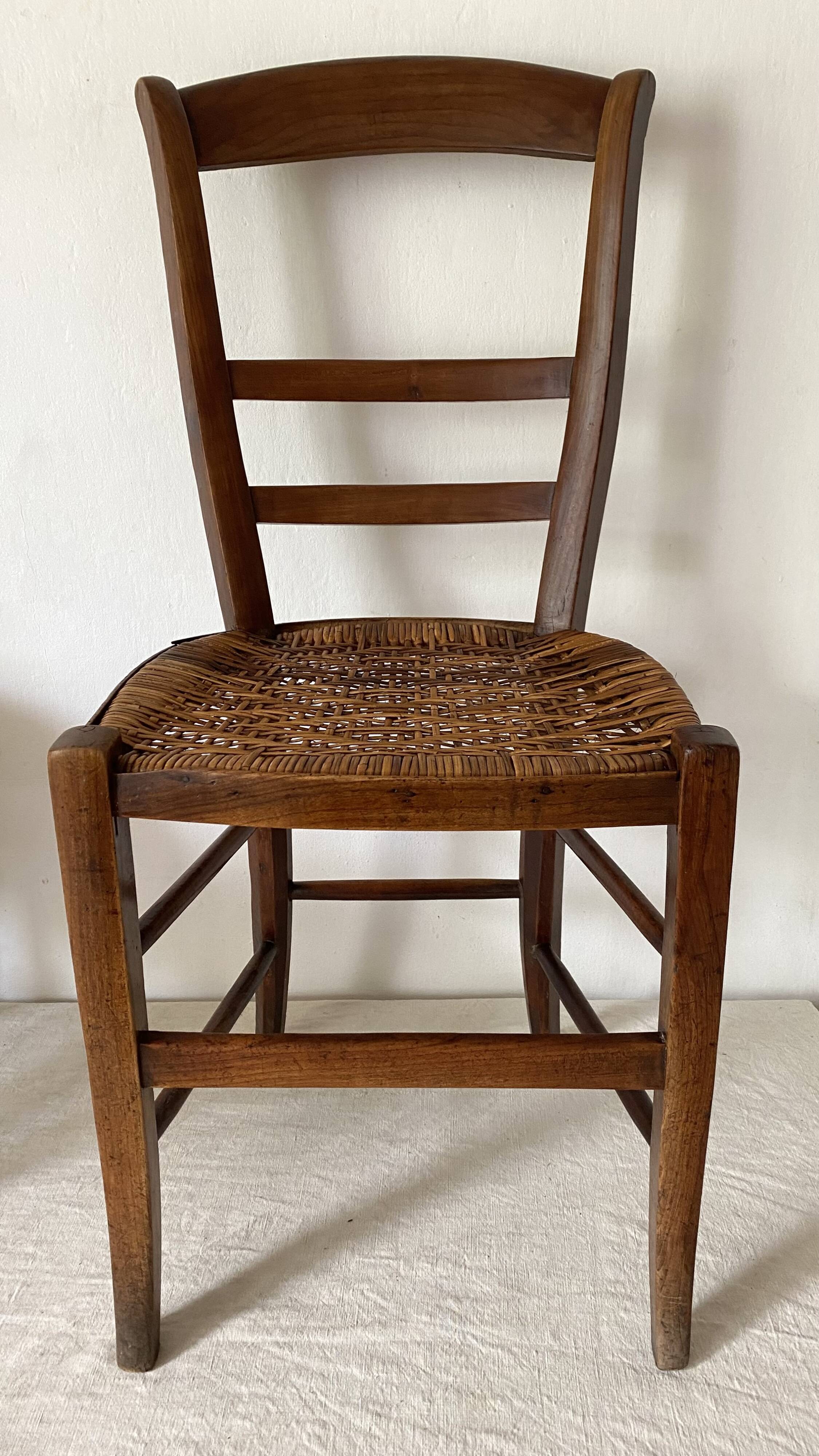 Rattan cane wooden chair