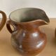 Trio of vintage stoneware jug vases