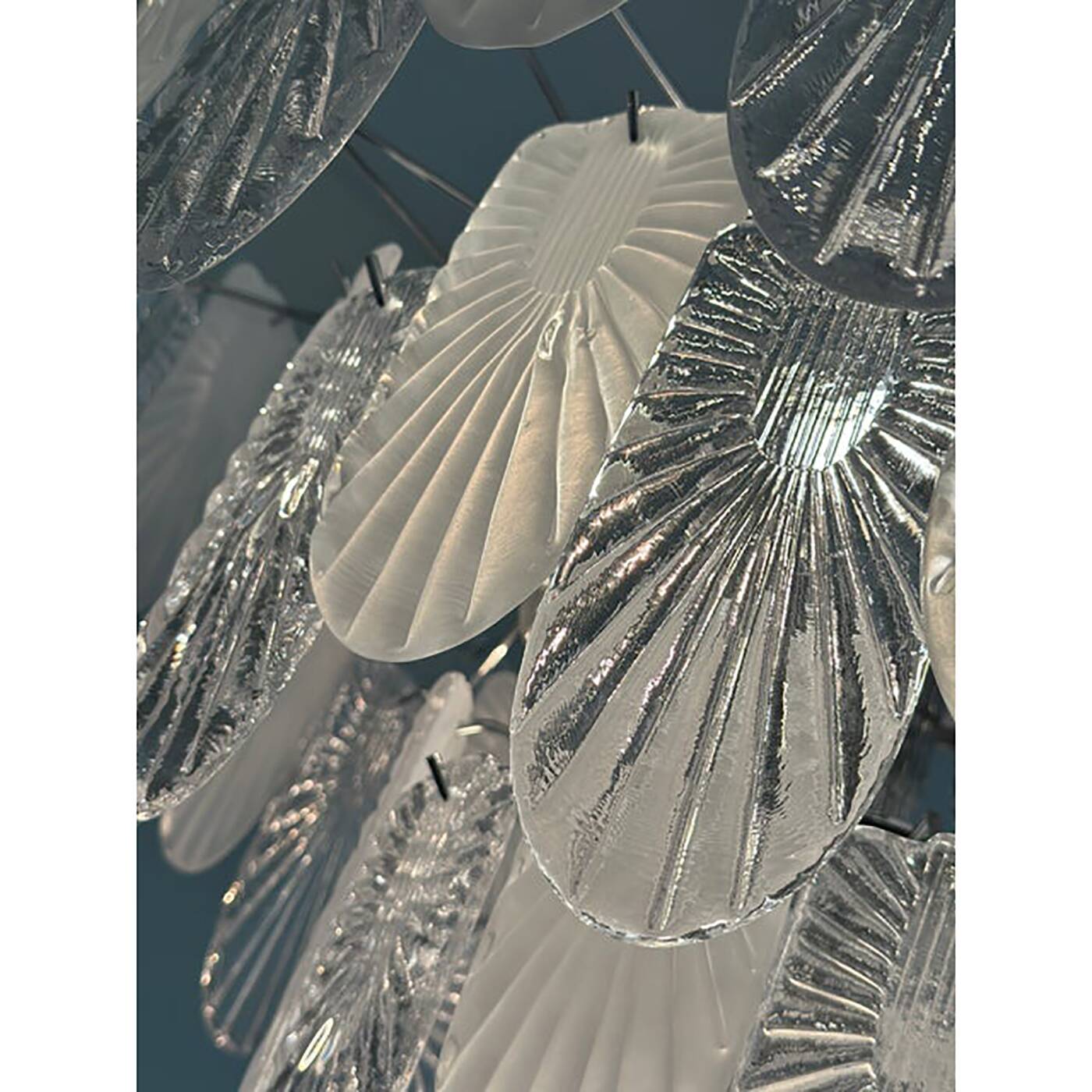 Art Deco Chandelier Clear and Frosted Italian Sputnik Art