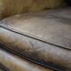 Luxury and large cowhide leather wingback chair in English style