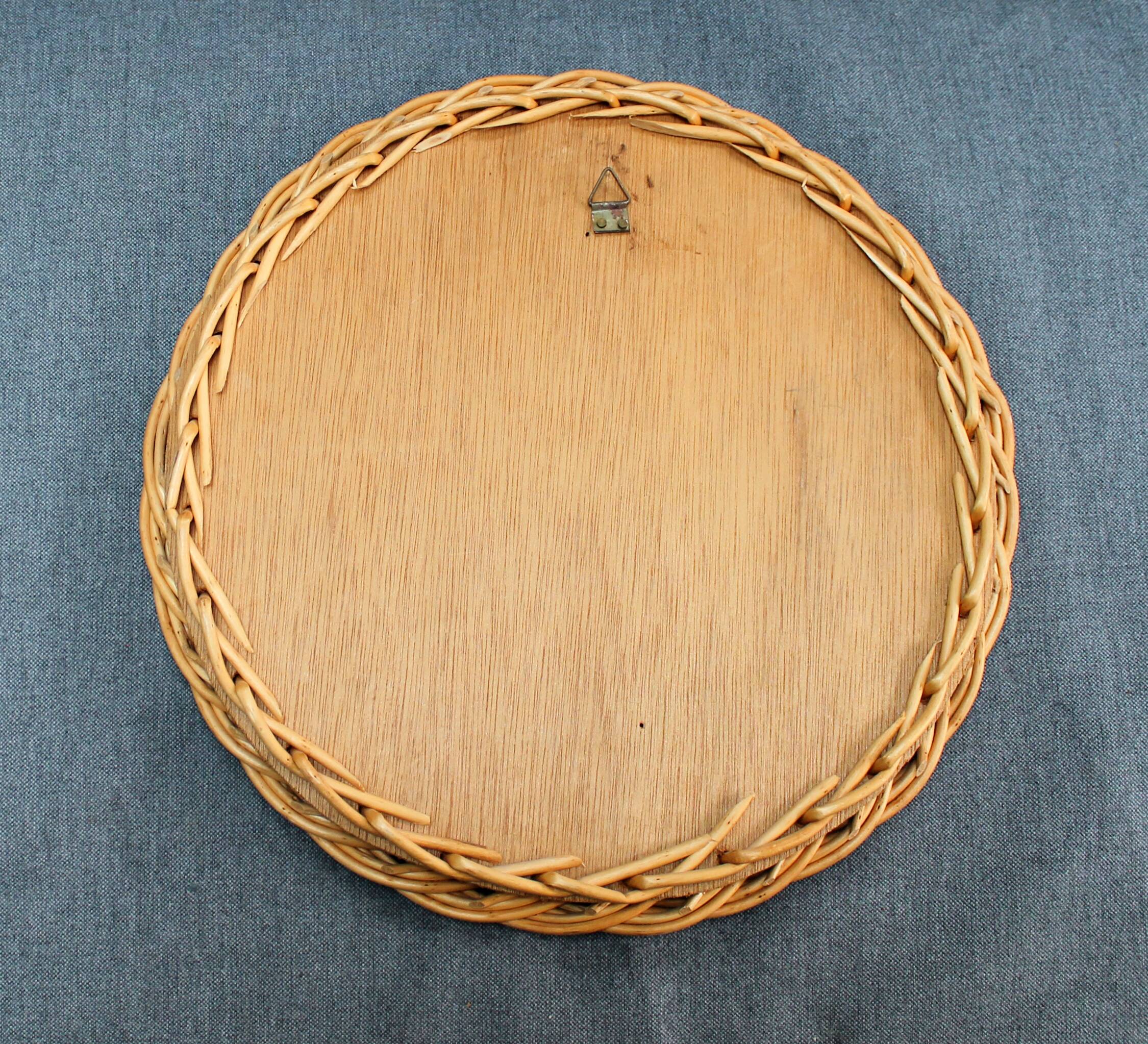 Rattan mirror diameter 23cm