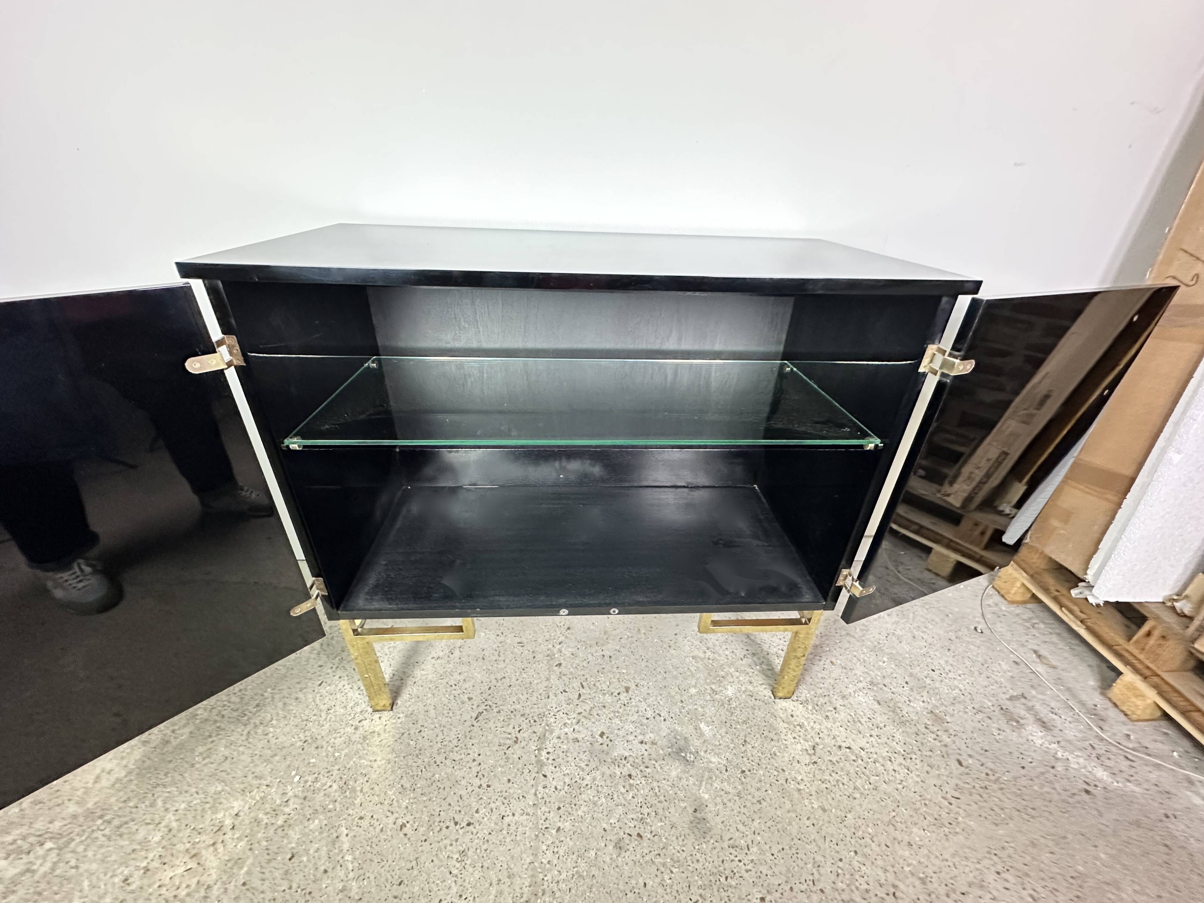 Guy Lefevre black lacquer storage unit 1970