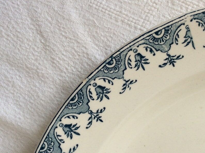 Round dish Terre de Fer navy blue L G model Doullens