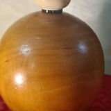 2 solid wood ball bedside lamps with white woven lampshade 28x11