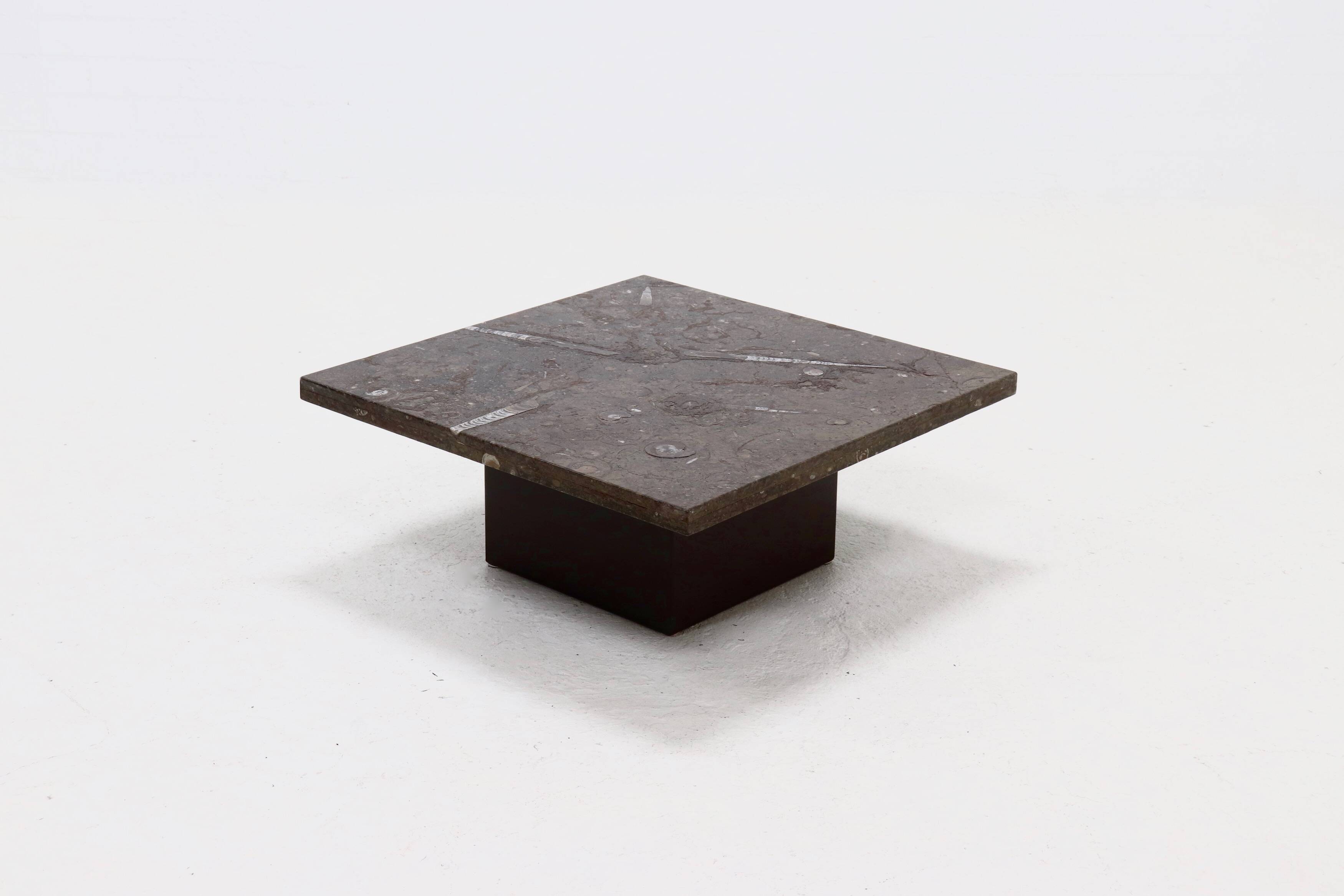 Rare Fossil Stone Coffee Table by Metaform 1970s