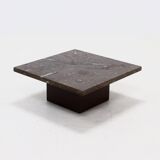 Rare table basse en pierre fossile par Metaform 1970