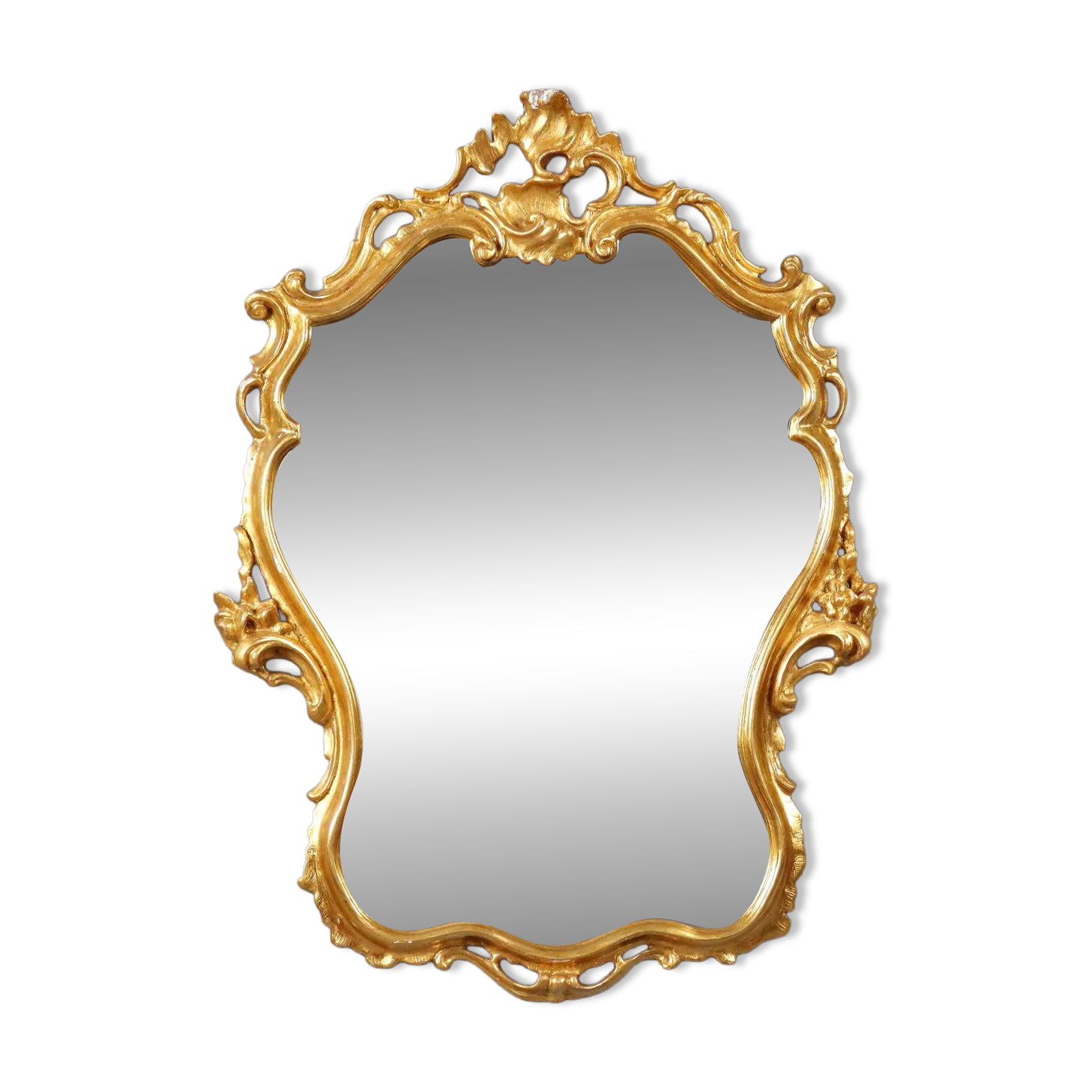 Miroir en bois sculpté et doré style Barocchetto