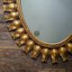 Miroir tulipe en métal doré ovale décoration campagne