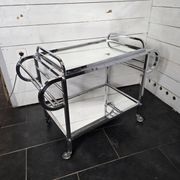 Art Deco trolley on wheels in chromed metal, 1930s