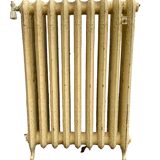 Radiateur ancien sur pieds a neuf lames fleuries en fonte de fer XX siècle