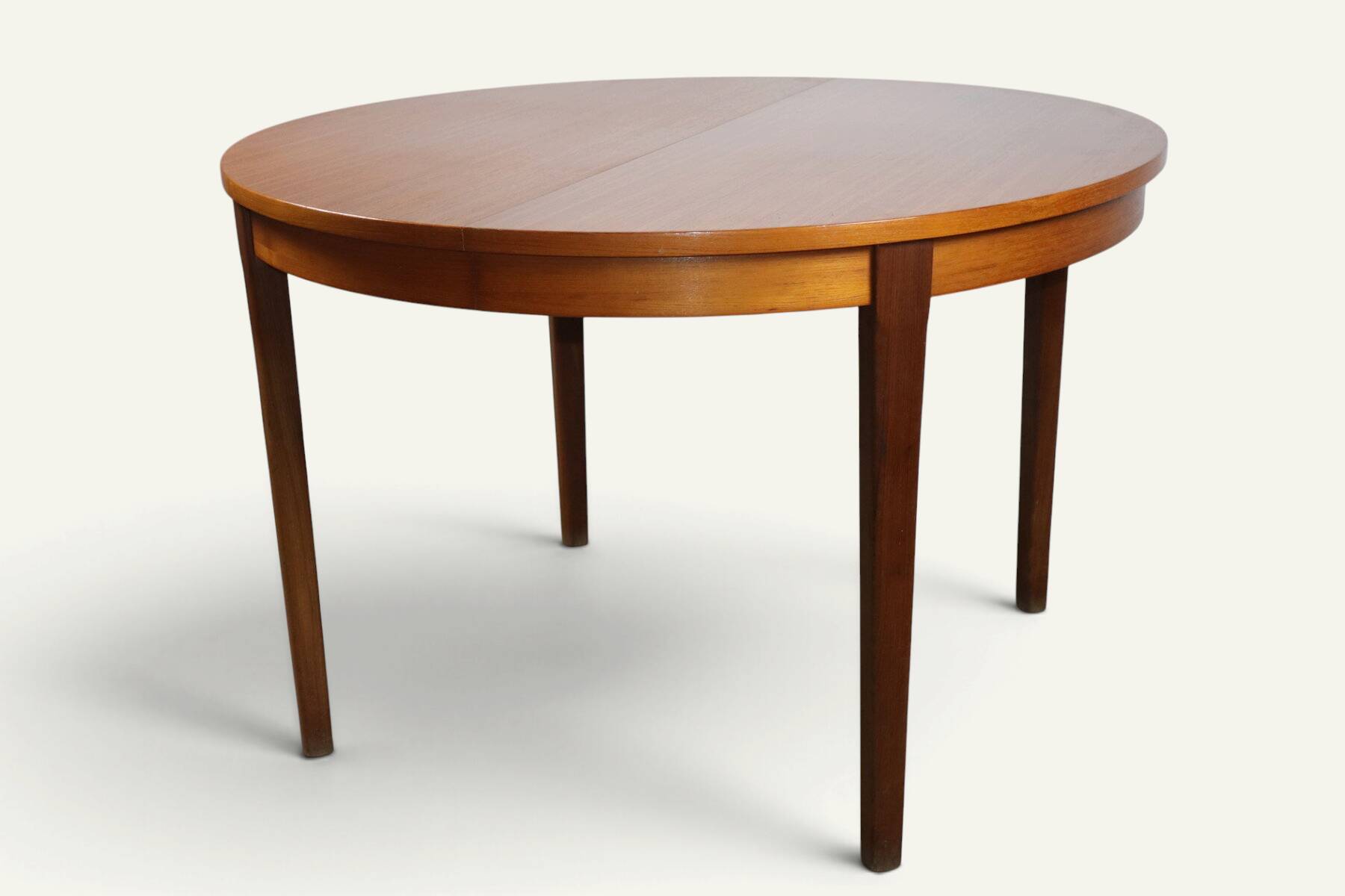 Table ronde extensible vintage en teck, années 70