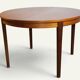 Table ronde extensible vintage en teck, années 70
