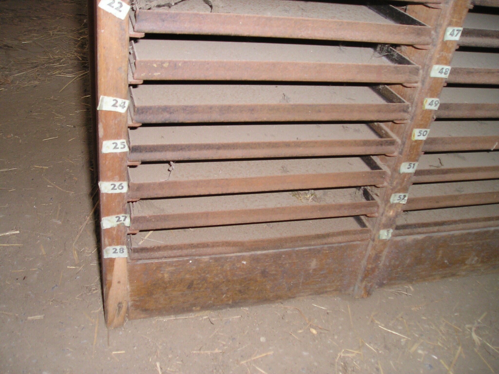 Furniture for printing trades with 75 metal drawers