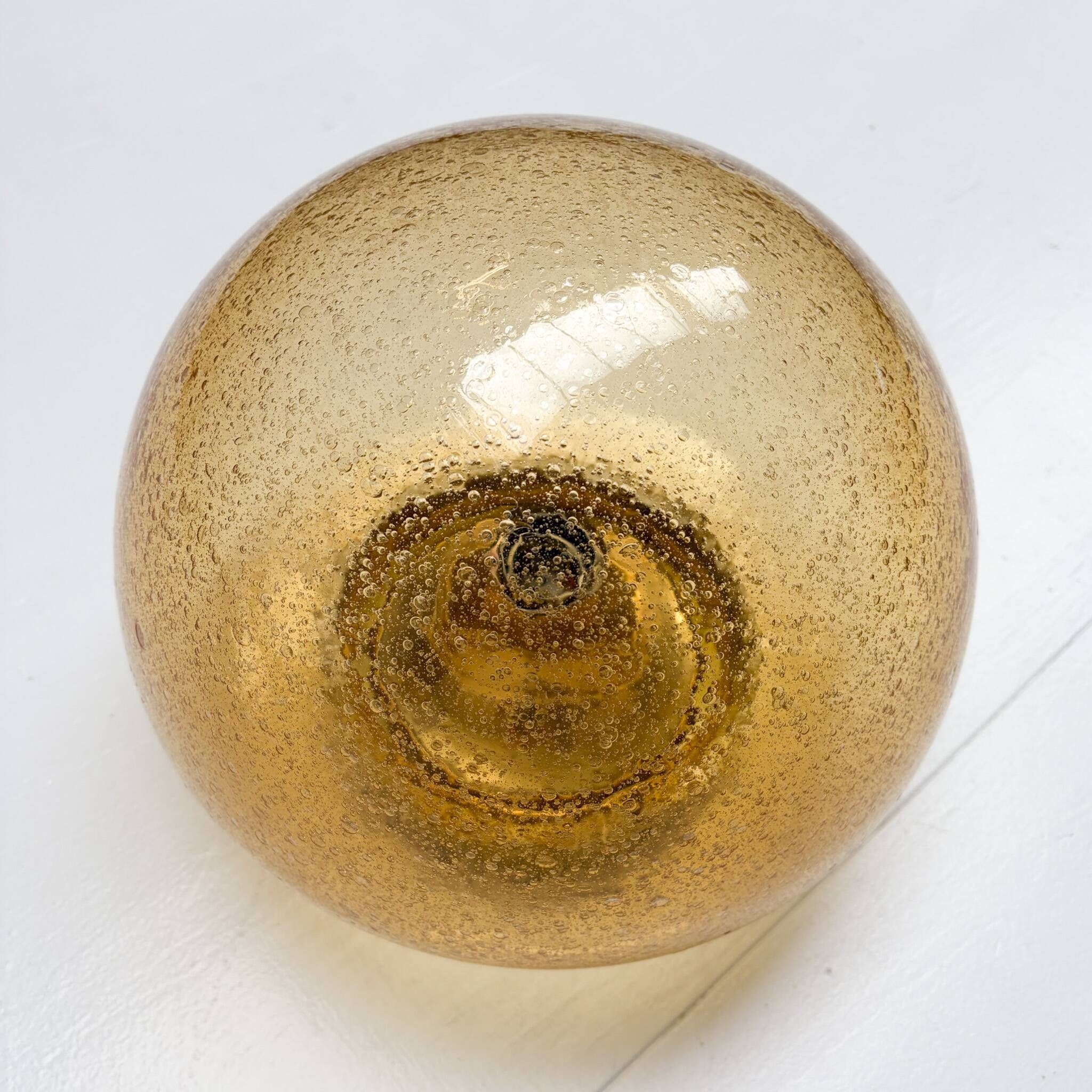 Amber colored mushroom ceiling or wall lamp, 1960s