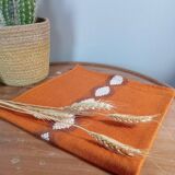 6 serviettes de table orange, seventies