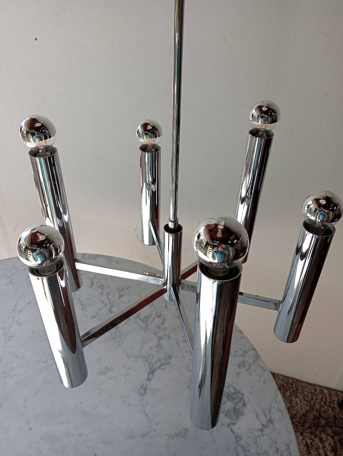 70s Sciolari 6-light suspension