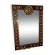 Mirror in gilded bronze and mahogany wood Medallion porcelain decoration.