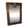 Mirror in gilded bronze and mahogany wood Medallion porcelain decoration.