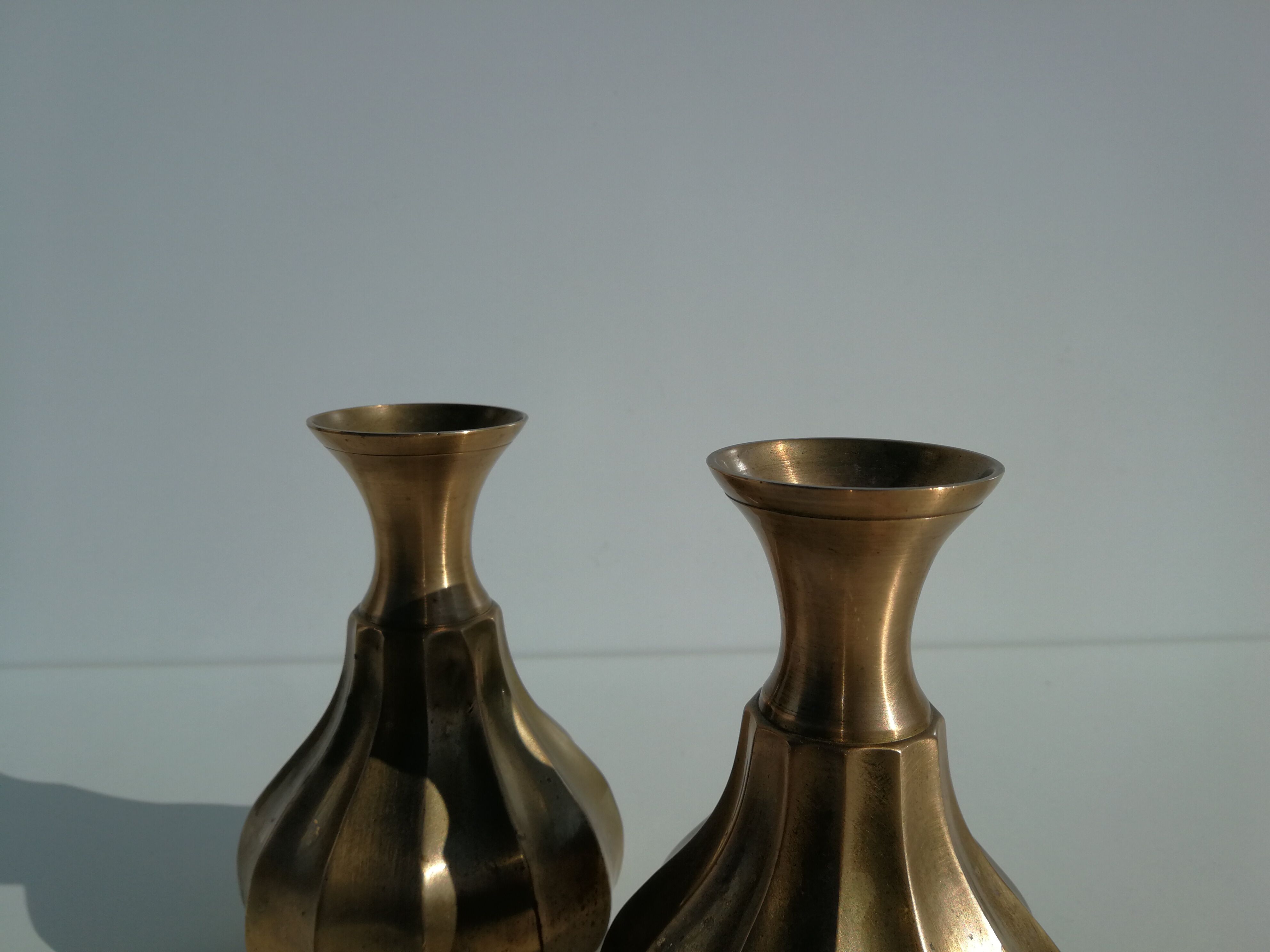 Pair of brass vase