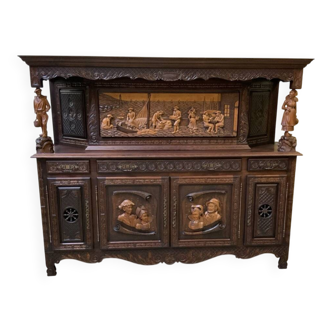 Antique monumental sideboard, credenza