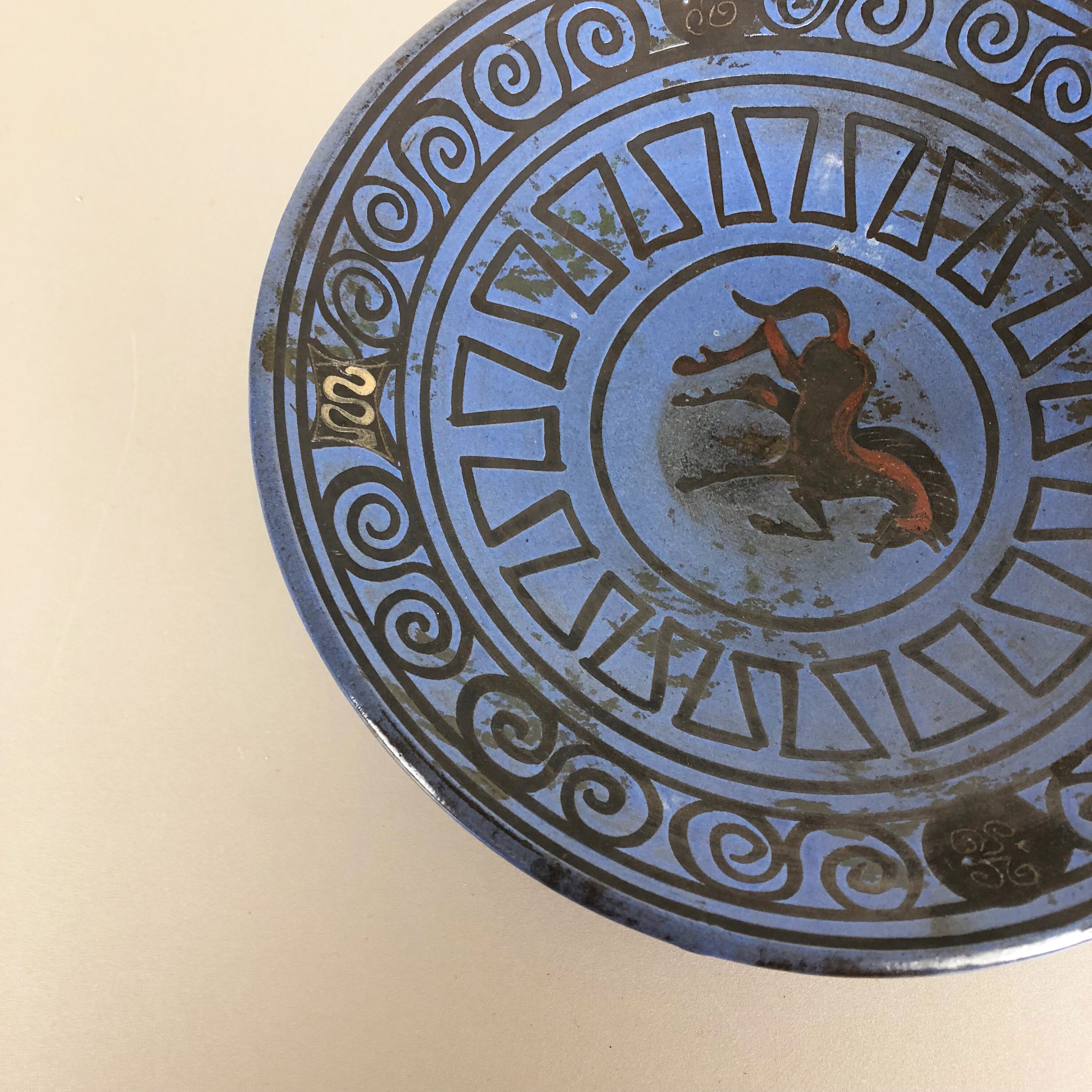 Ceramic pottery shell plate "pergamon" Hans Welling for Ceramano, Germany, 1960s