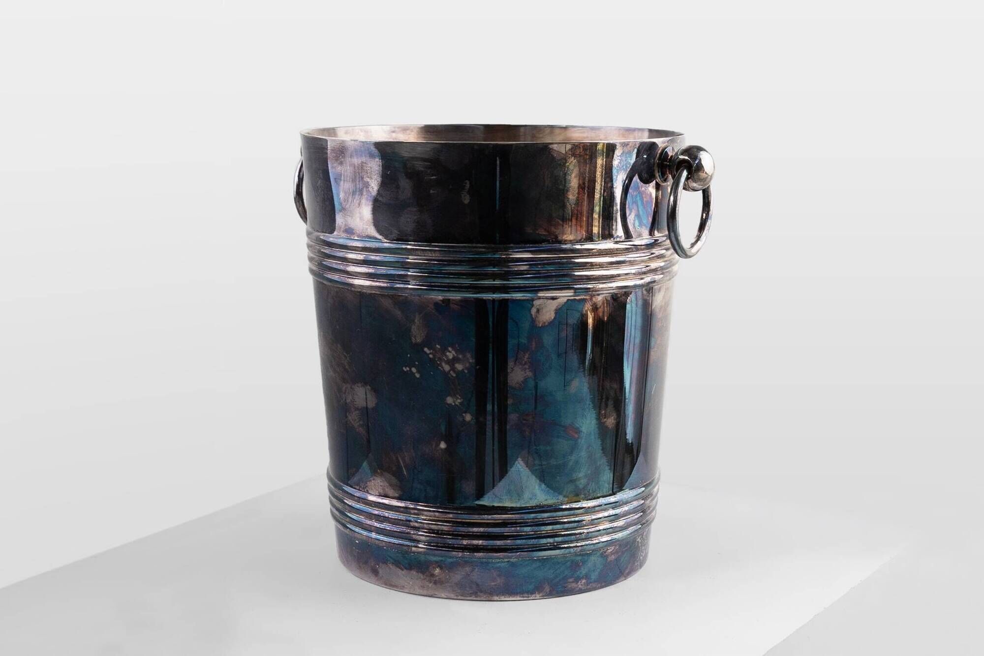 Silver-Plated Champagne Bucket Marked Christofle France, 1950s