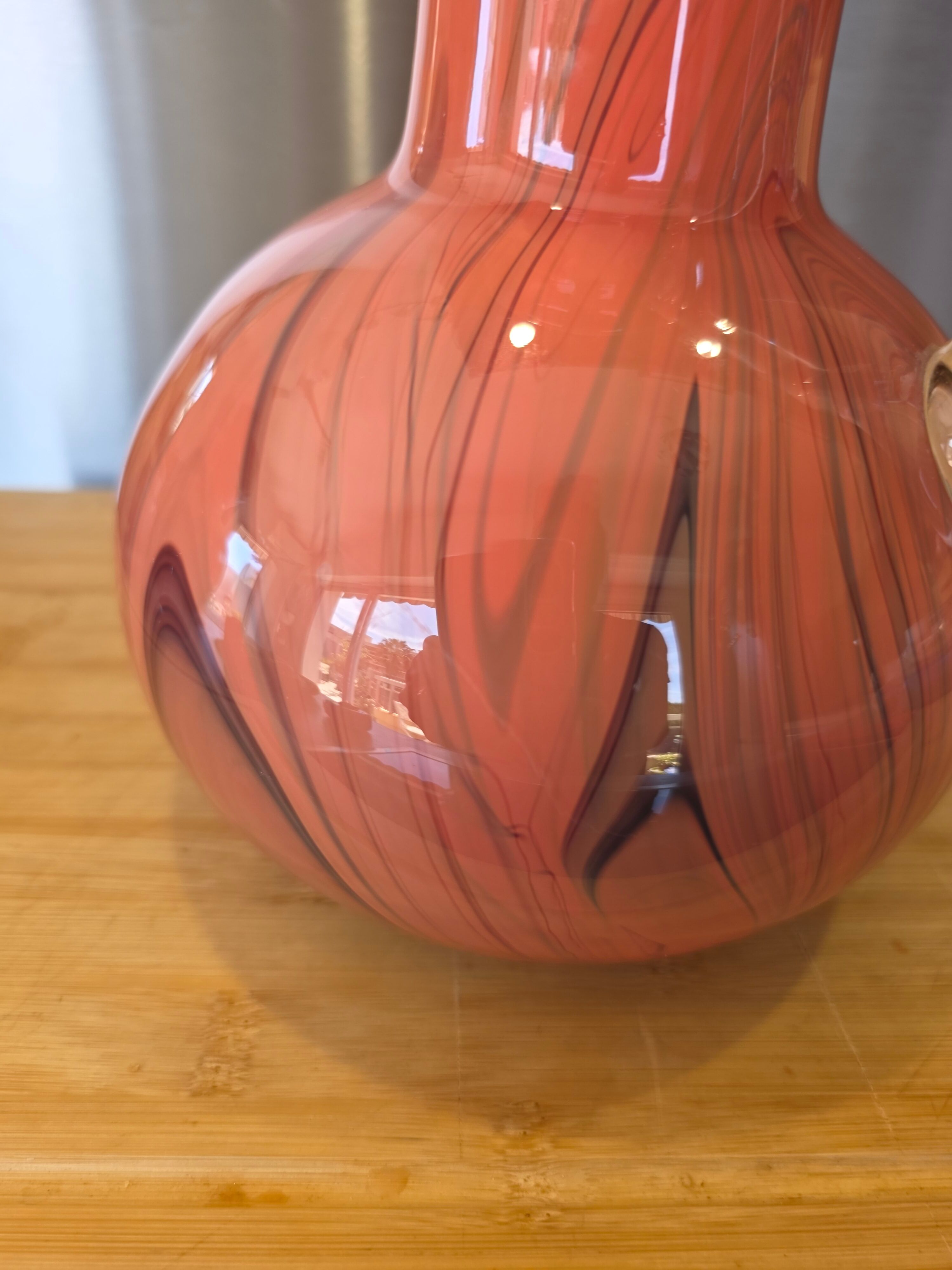 Large vintage opaline vase from Florence, Italy, 1960s-1970s.