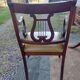 English desk and lyre chair, leather, extensions.