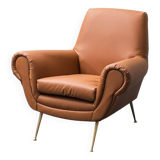 Poltrona in ecopelle gigi radice minotti anni ’50 vintage modernariato