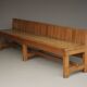 Banc traditionnel hollandais en chêne, école de Delft, années 1920