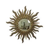 Sixties Sunburst Butler Mirror Sun Mirror Ball Glass Resin 43cm