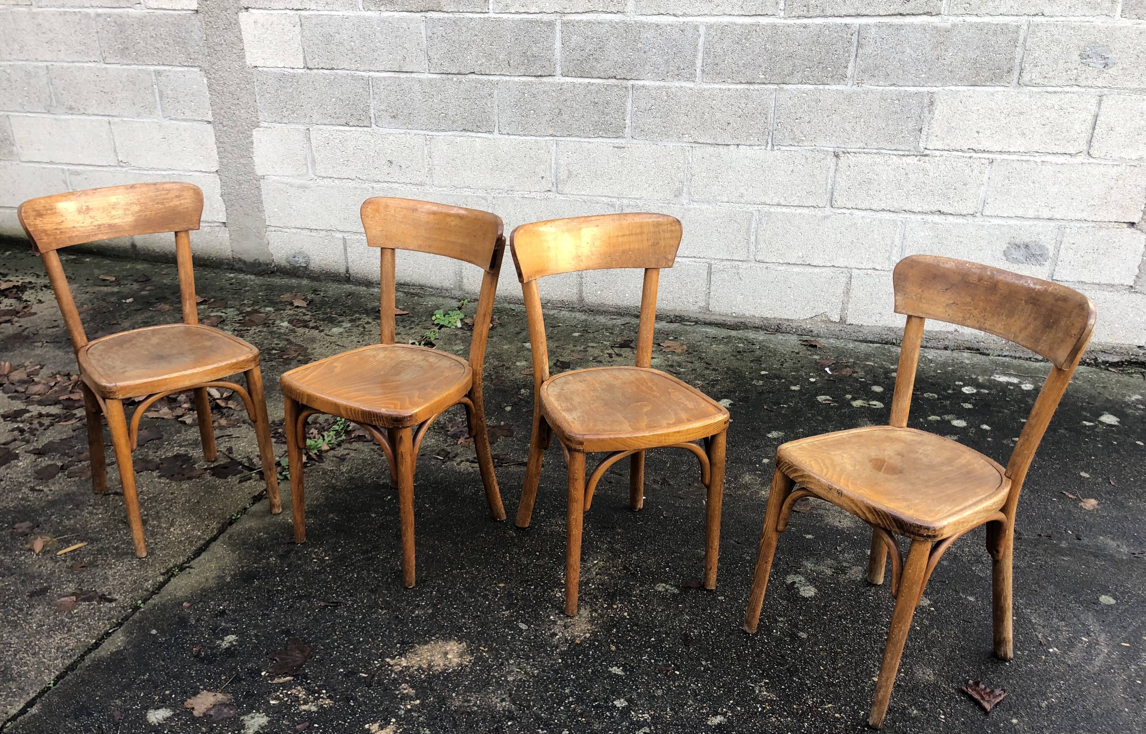 Lot of 4 vintage bistro chairs