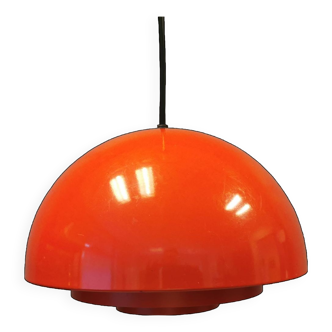 An original Jo Hammerborg for Fog & Mørup hanging lamp, model Milieu mini in deep red color