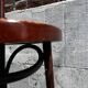 Lot of 4 vintage bistro chairs with slats in Thonet style.
