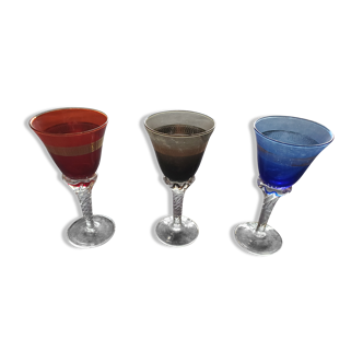 3 verres cristal