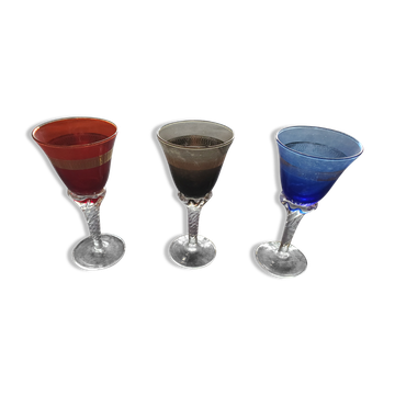 3 verres cristal