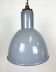 Bauhaus Grey Enamel Industrial Pendant Lamp, 1950s